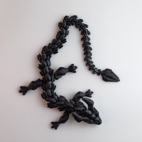 Black Dragon 3D Printed Movable Fantasy Pet