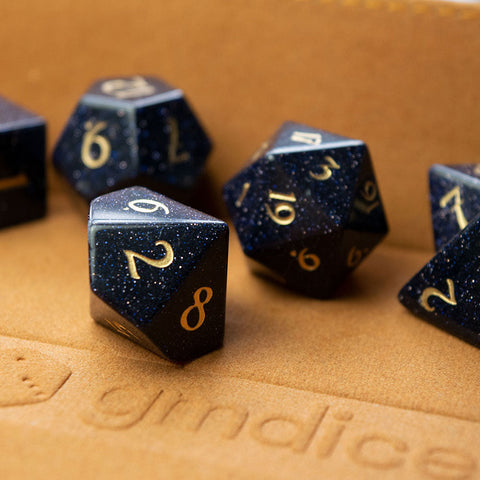 Blue Sandstone Dice Set of the Stars