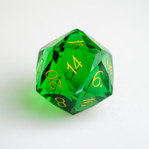Emerald Green Victorian Glass Dice