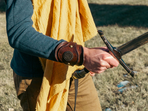 Valknut Runes Leather Bracelet