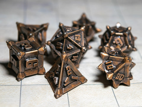 Spiky Bronze Dice Set