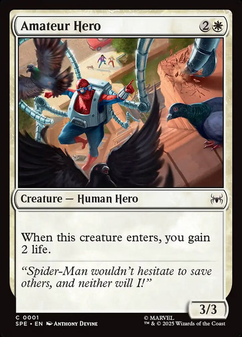 Amateur Hero, Marvel's Spider-Man Eternal 1, Magic: The Gathering card