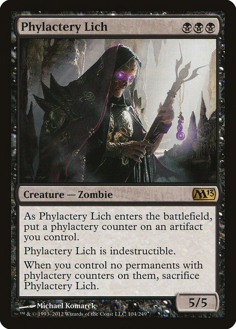 Phylactery Lich, Magic 2013 104, Magic: The Gathering card
