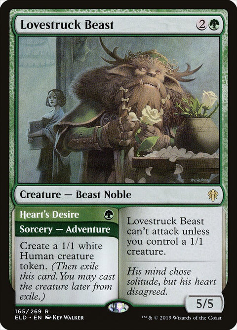 Lovestruck Beast // Heart's Desire, Throne of Eldraine 165, Magic: The Gathering card