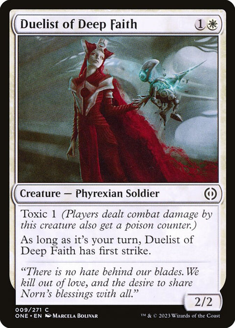 Duelist of Deep Faith, Phyrexia: All Will Be One 9, Magic: The Gathering card