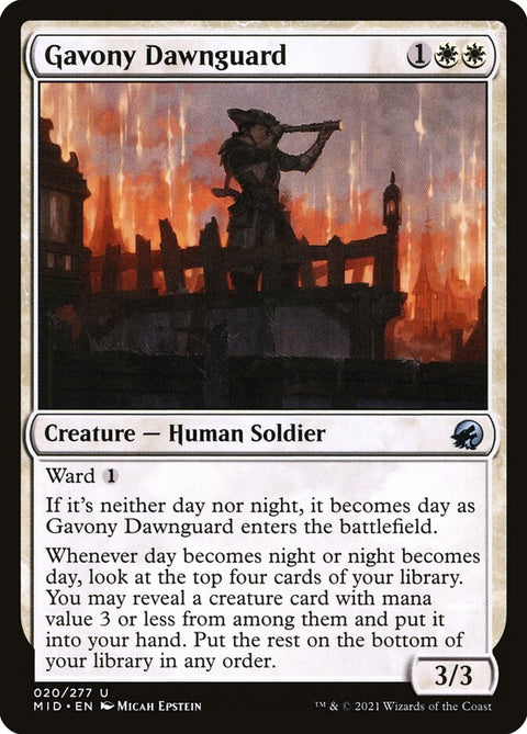 Gavony Dawnguard, Innistrad: Midnight Hunt 20, Magic: The Gathering card