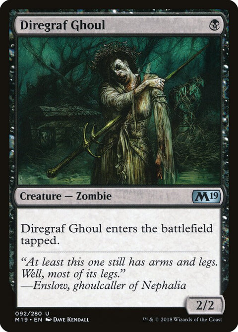 Diregraf Ghoul, Core Set 2019 92, Magic: The Gathering card