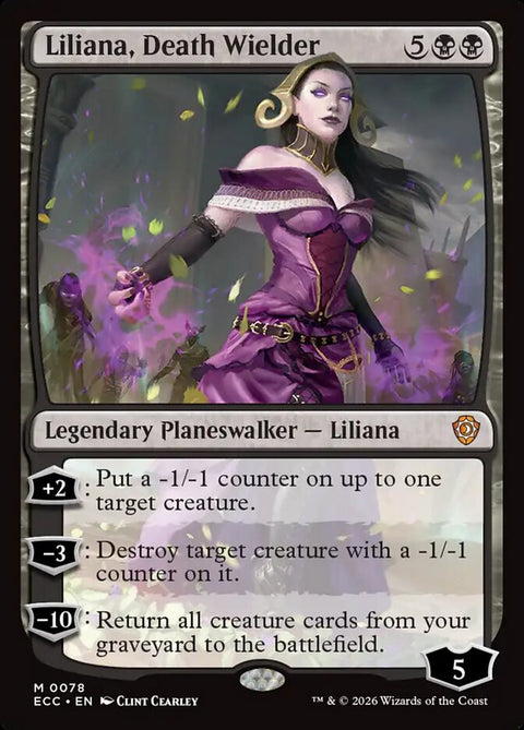 Liliana, Death Wielder, Lorwyn Eclipsed Commander 78, Magic: The Gathering card