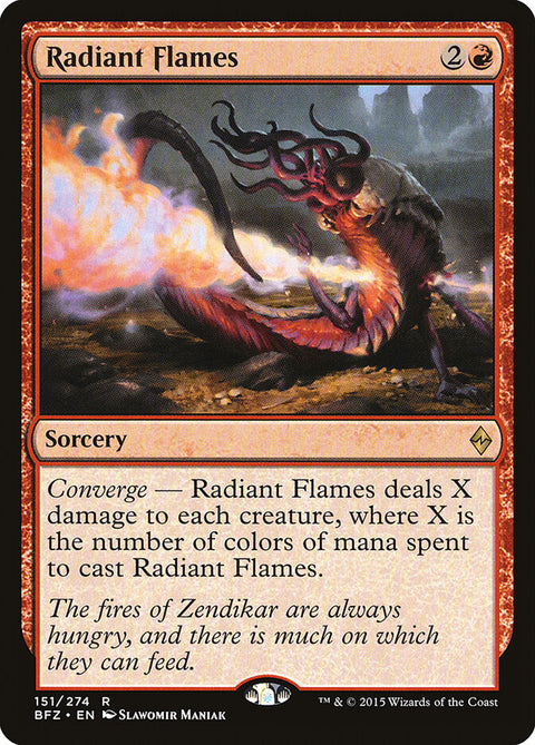 Radiant Flames, Battle for Zendikar 151, Magic: The Gathering card