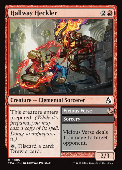 Hallway Heckler // Vicious Verse, Reality Fracture 85, Magic: The Gathering card