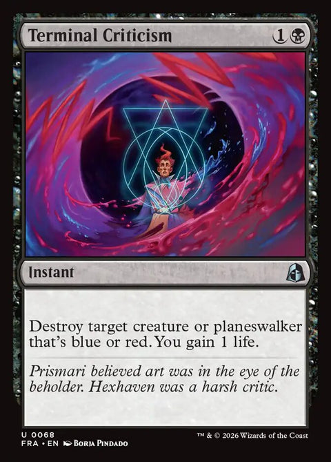 Terminal Criticism, Reality Fracture 68, Magic: The Gathering card