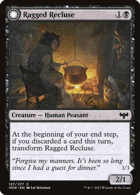 Ragged Recluse // Odious Witch, Innistrad: Crimson Vow 127, Magic: The Gathering card