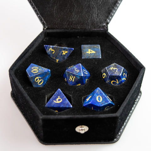 Lapis Lazuli Dice Set of Wisdom