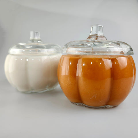 Creamy Pumpkin Spice Glass Pumpkin Jar Candle