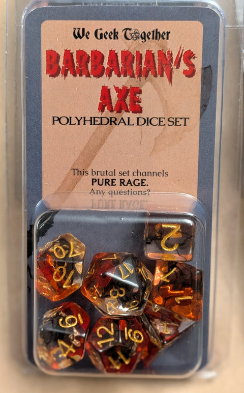 Barbarian's Axe Dice Set | Inclusion Dice