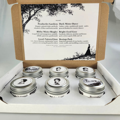 Pride and Prejudice Candle Pack | Six Jane Austen Candles