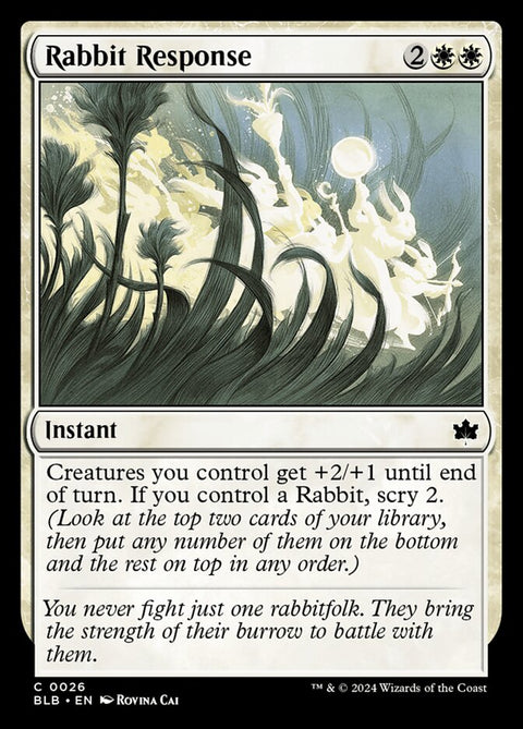 Rabbit Response, Bloomburrow 26, Magic: The Gathering card