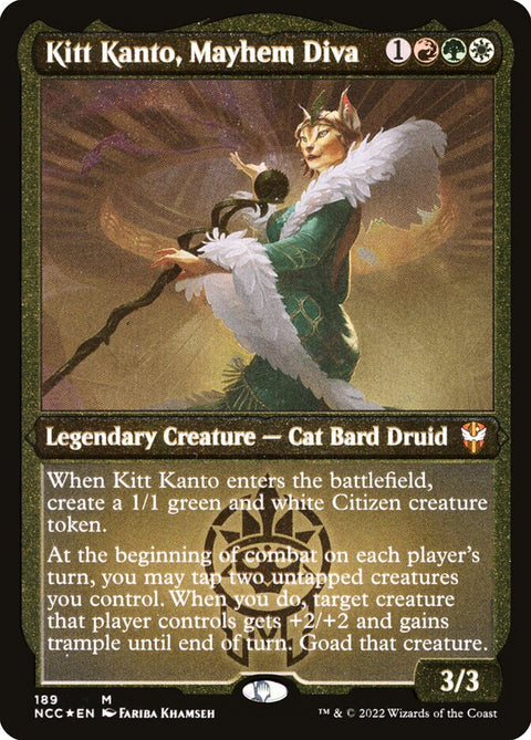 Kitt Kanto, Mayhem Diva, New Capenna Commander 189, Magic: The Gathering card