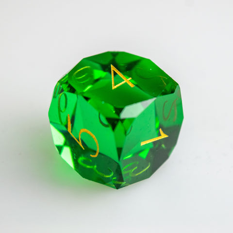 Emerald Green Victorian Glass Dice