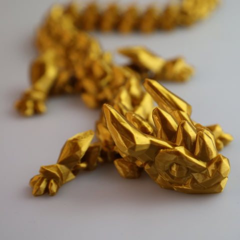 Gold Dragon 3D Printed Movable Fantasy Pet