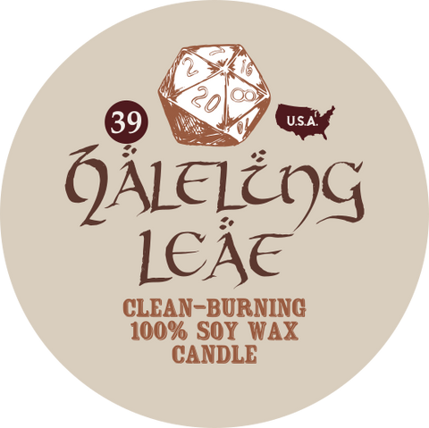 Halfling Leaf Gaming Candle