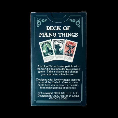 D&D Deck of Many Things - Tarot Card Size Physical Deck