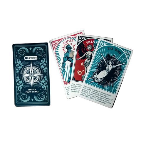 D&D Deck of Many Things - Tarot Card Size Physical Deck - 22 Vintage Illustrated Cards for Dungeons & Dragons
