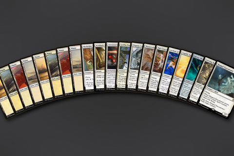 Representative sample of the White Flyers MTG Repack: 20 cards fanned out, 8 Plains to a flying rare. Actual cards vary from pack to pack.