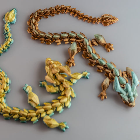 Moonstone Dragon 3D Printed Movable Fantasy Pet