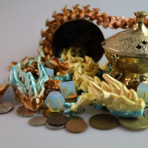 Moonstone Dragon 3D Printed Movable Fantasy Pet