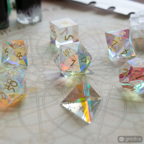 Prismatic Glass Dice Set