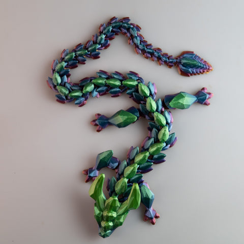 Prismatic Dragon 3D Printed Movable Fantasy Pet