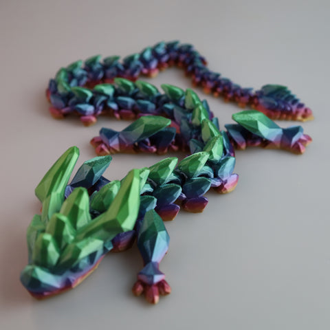 Prismatic Dragon 3D Printed Movable Fantasy Pet
