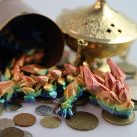 Prismatic Dragon 3D Printed Movable Fantasy Pet