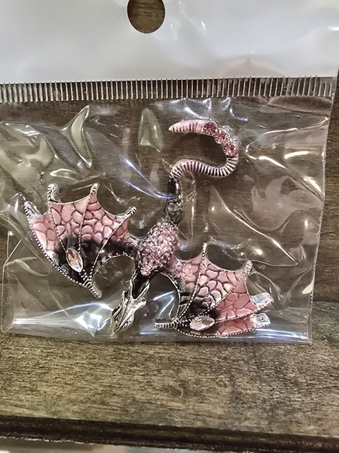 Dragon Pin, Pink and Black