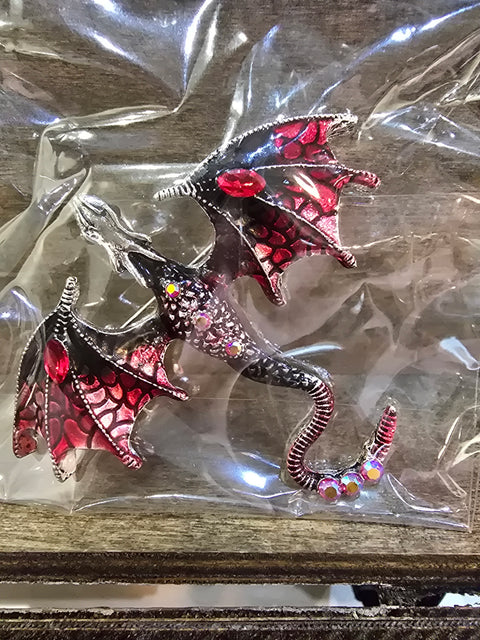 Dragon Pin, Red and Black