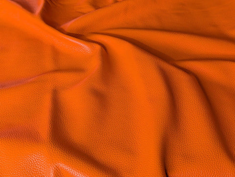 Bright Orange Italian pebble-grain leather for the snap hair wrap