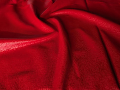 Scarlet Red Italian pebble-grain leather for the snap hair wrap