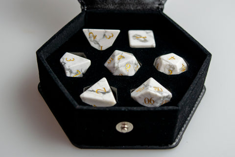 White Howlite Dice Set of Diplomacy