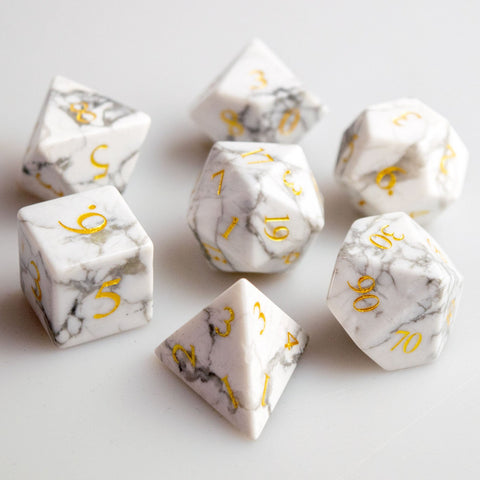 White Howlite Dice Set of Diplomacy