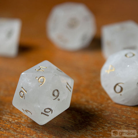 White Quartz Dice Set of Purity