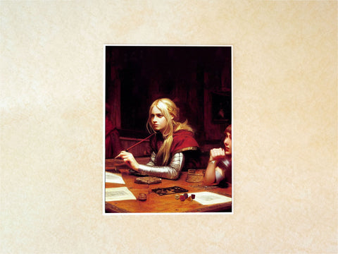 Girl Playing Dungeons & Dragons in a Tavern