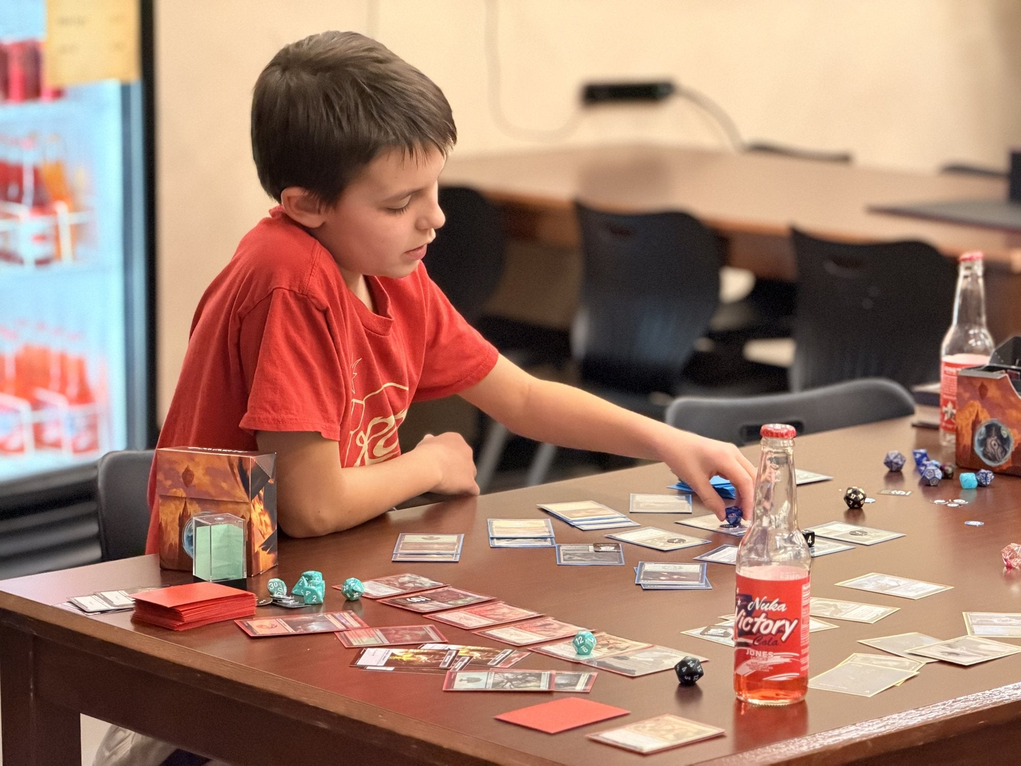 A three-player game of Magic at the Reality Fracture sealed league in our Sandy store